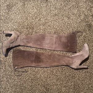 Stuart Weitzman Taupe Over the Knee Boots